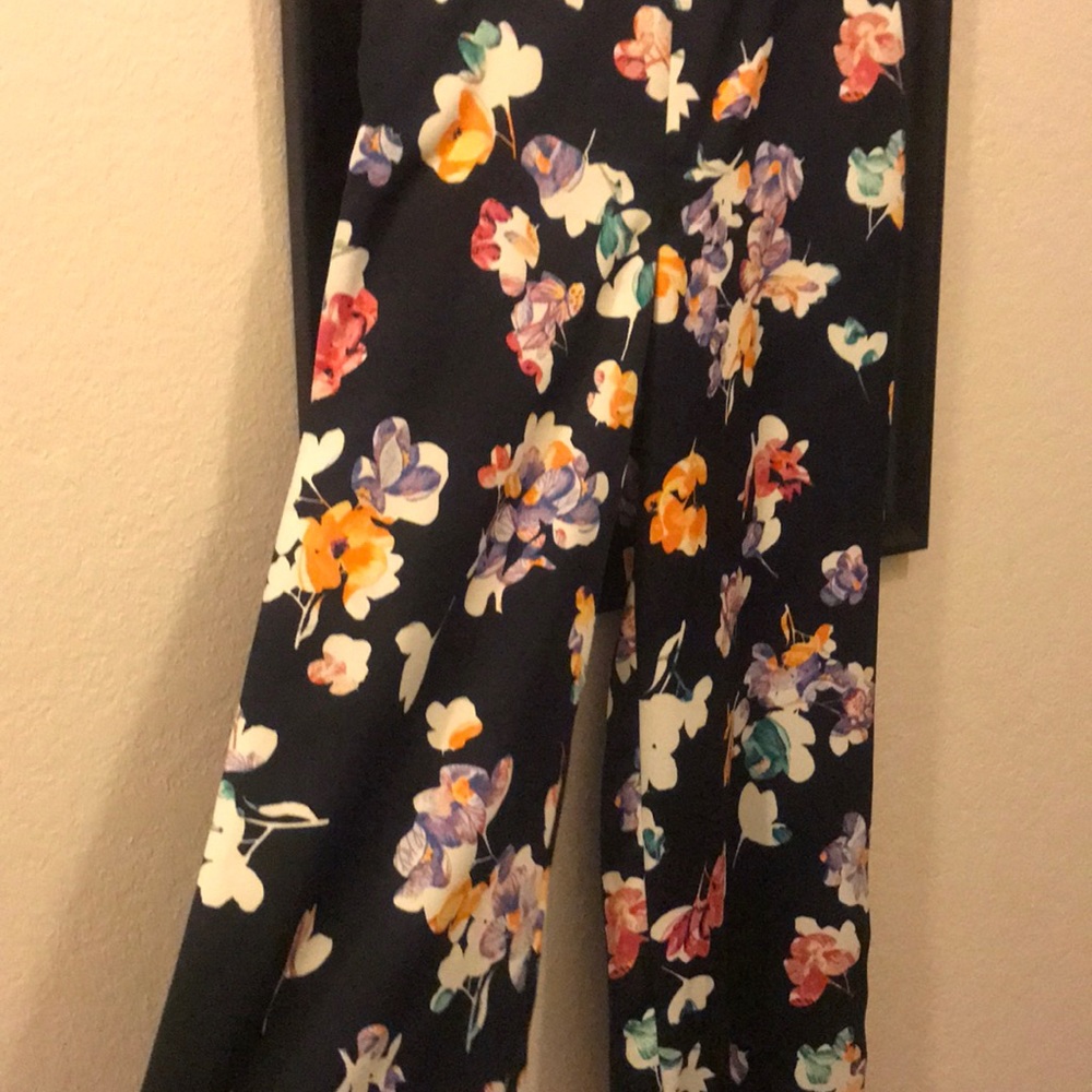 Floral wide leg pants